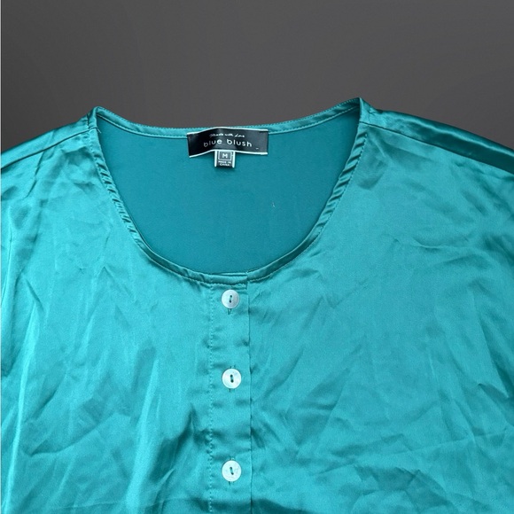 Blue Blush 2 piece set wide leg pants and top Size Medium Color Green/ Emerald. - Picture 4 of 6